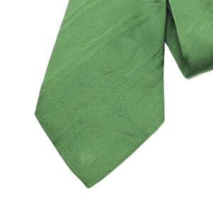 Battistoni Roma Silk Tie Men’s 62” Solid Green Woven Stripe Luxury Wide New
